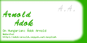 arnold adok business card